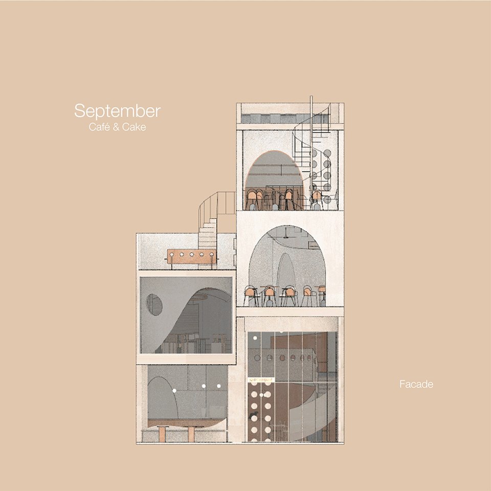 越南胡志明市·September品牌咖啡厅设计 / Red5&amp;Ben Decor