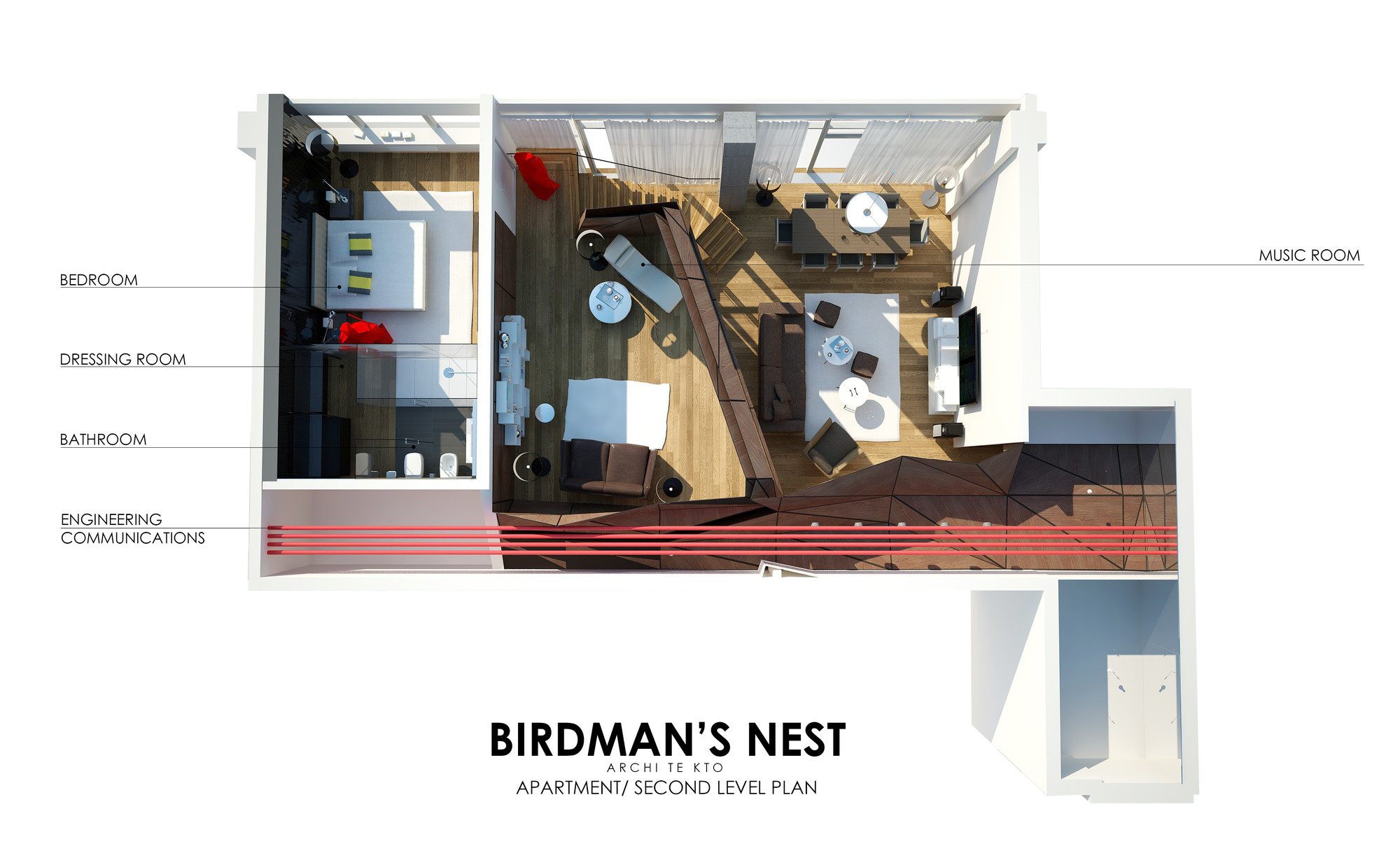 莫斯科200㎡全景城市LOFT公寓设计