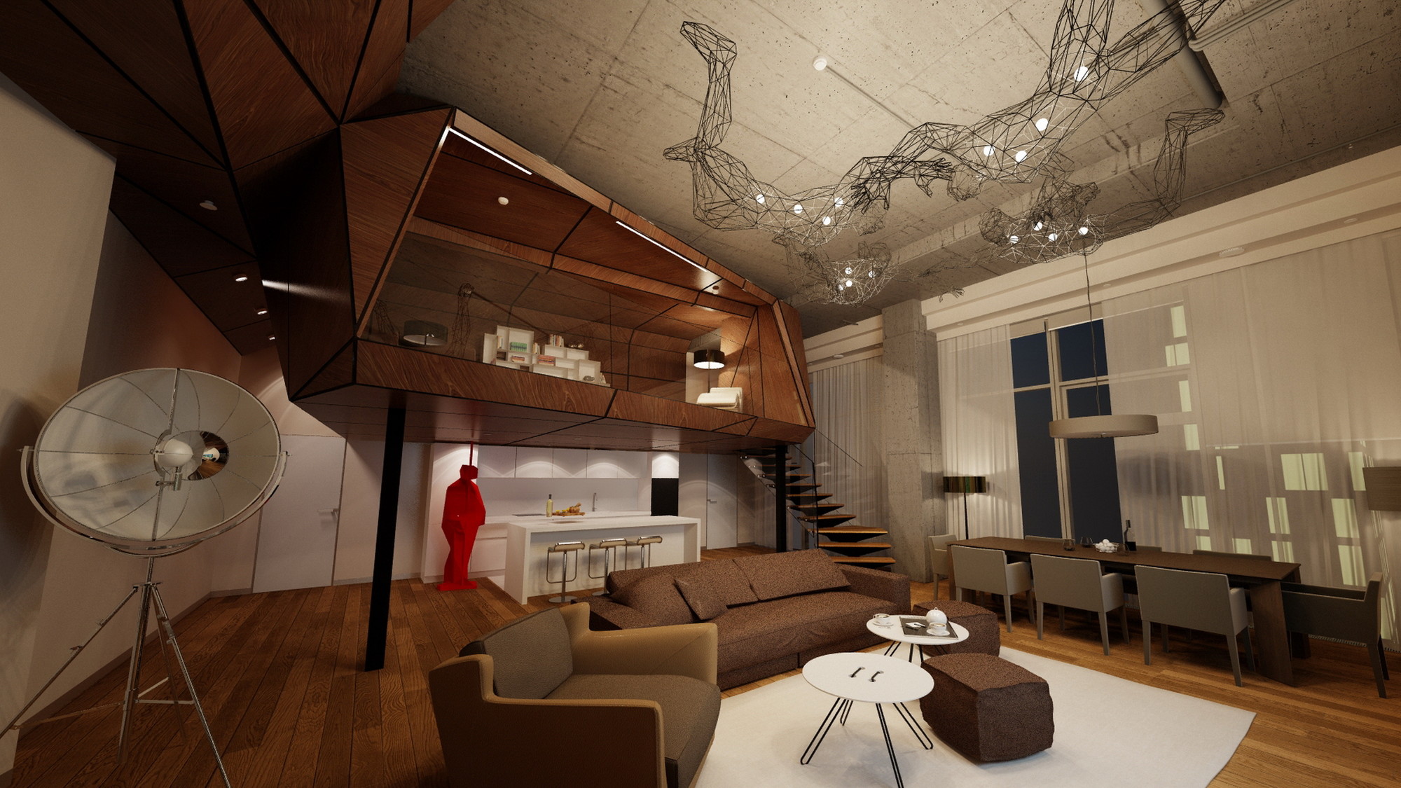 莫斯科200㎡全景城市LOFT公寓设计