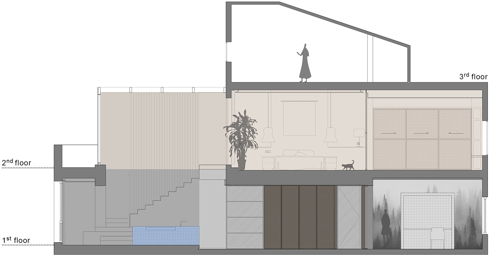 北京三层顶层公寓设计 / 意思建筑